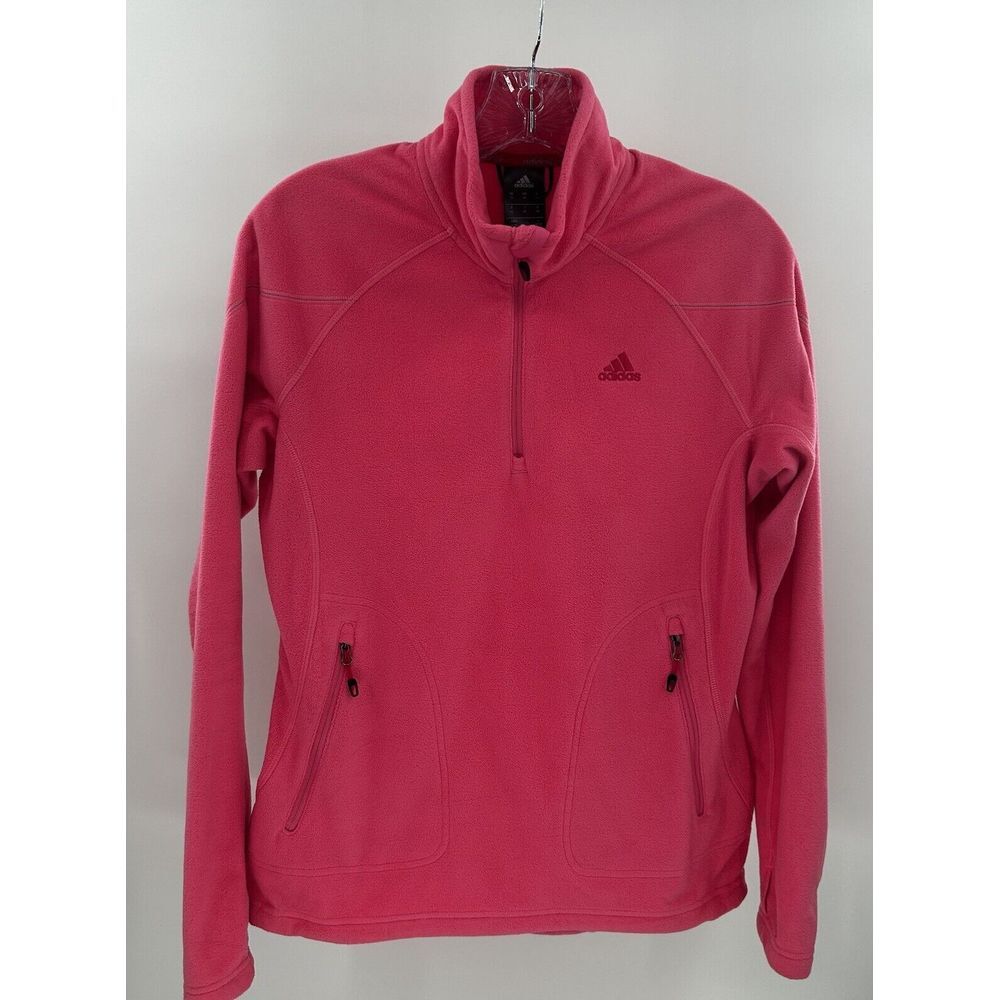 Adidas Women's Quarter-Zip Fleece Outdoor‎ Long Sleeve Pink Sweatshirt Size M